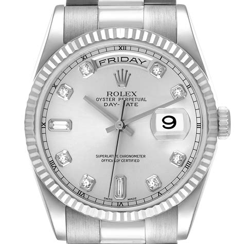 rolex white gold mens watch